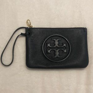 Tory Burch Bombe Wristlet Zip Pouch in black